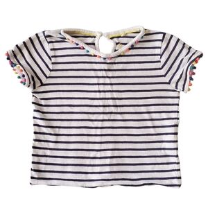 Boden Pom-Pom Striped Tee